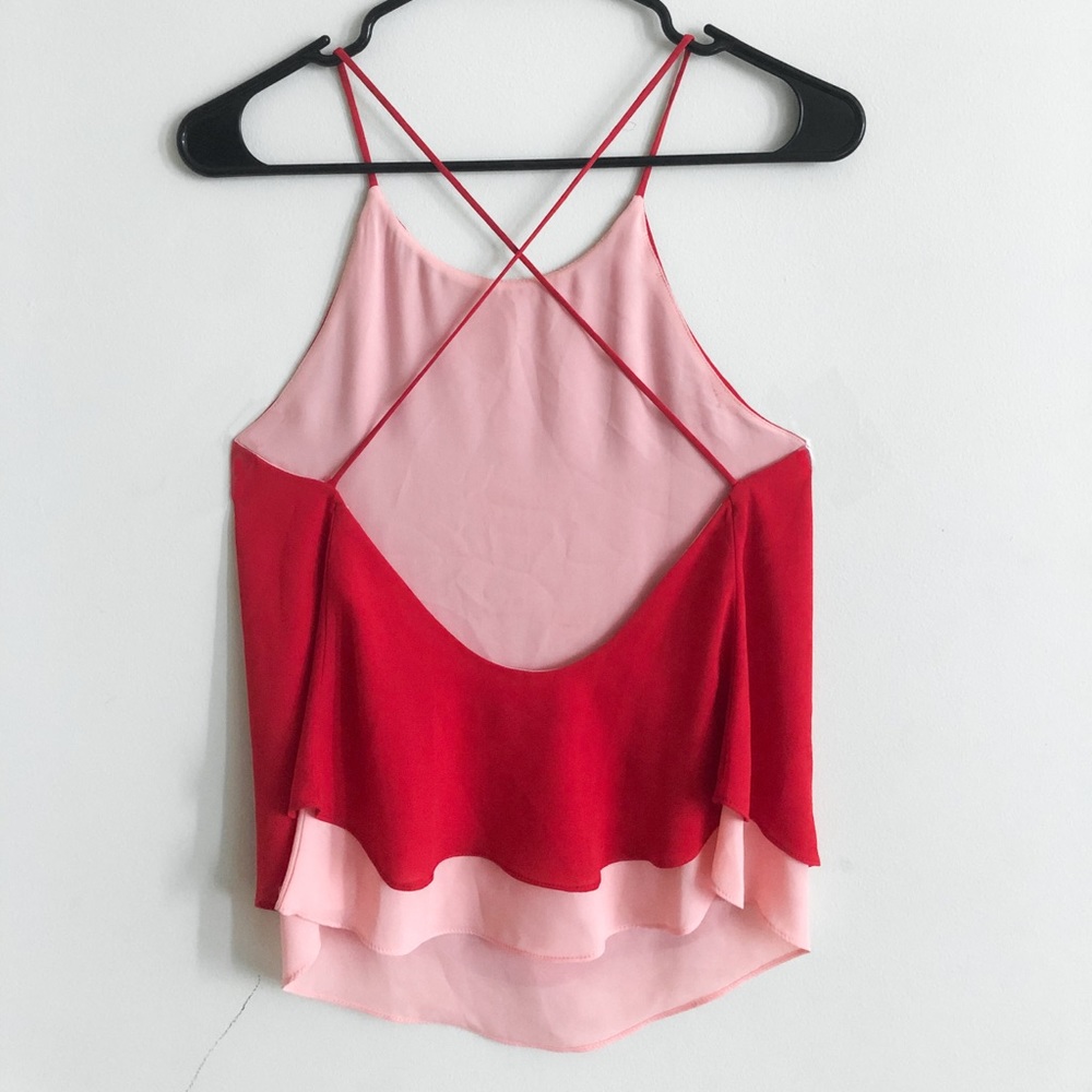 RED BACKLESS BLOUSE